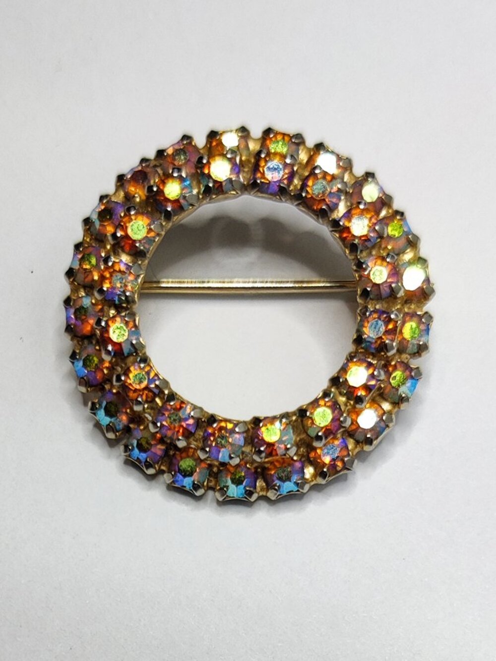 Vintage MCM Aurora Borealis Crystal Brooch